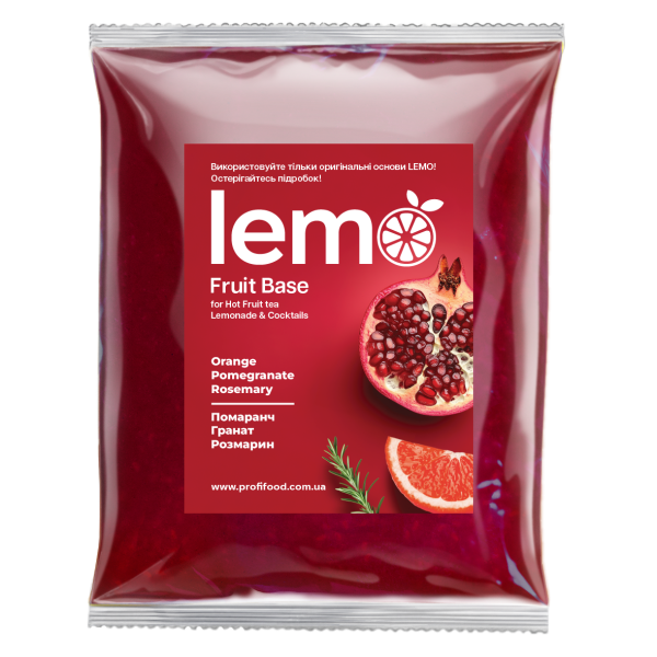 Концентрат для лимонаду та чаю LEMO Помаранч-Гранат-Розмарин 1 кг