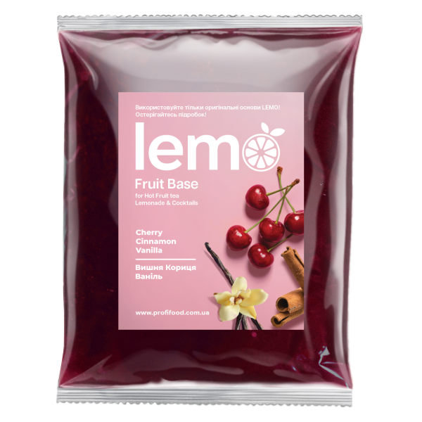 Концентрат для лимонаду та чаю LEMO Вишня-Кориця-Ваніль 1 кг