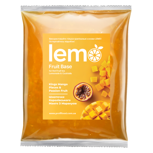 Концентрат для лимонаду та чаю LEMO Манго зі шматочками та Маракуєю 1 кг