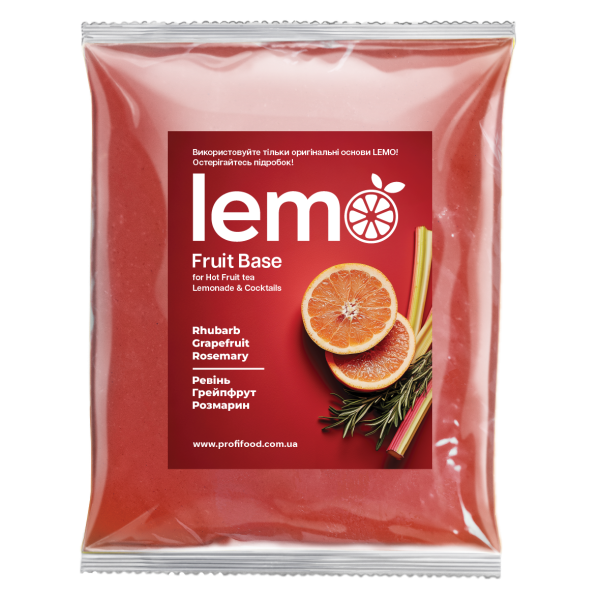 Концентрат для лимонаду та чаю LEMO Ревінь-Грейпфрут-Розмарин 1 кг