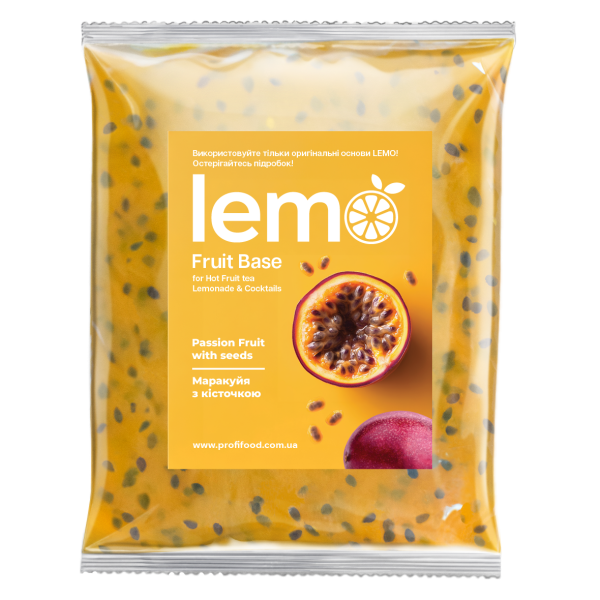 Концентрат для лимонаду та чаю LEMO Маракуйя з кісточкою 1 кг
