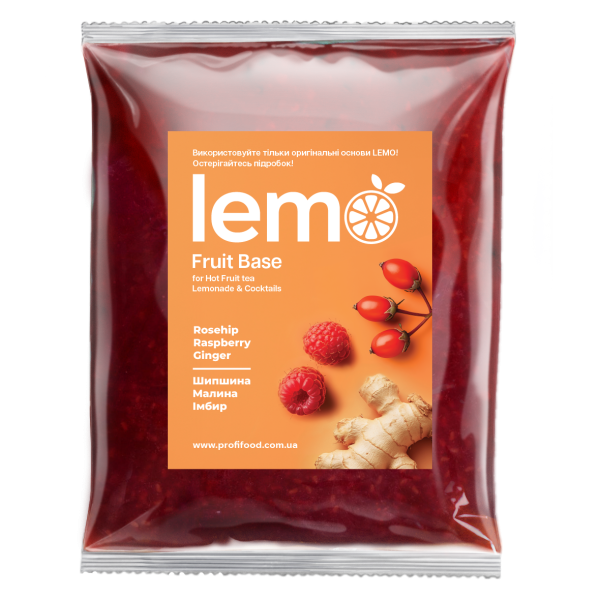 Концентрат для лимонаду та чаю LEMO Шипшина-Малина-Імбир 1 кг