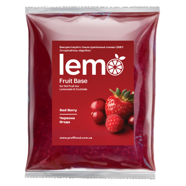 Концентрат для лимонаду та чаю LEMO Червона Ягода 1 кг