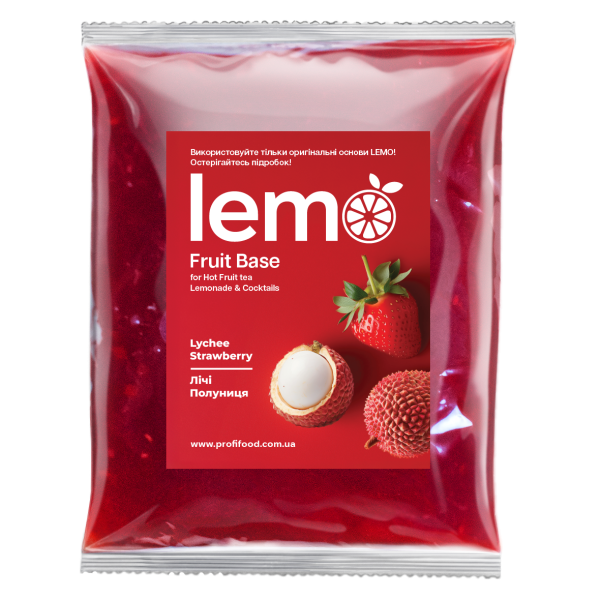 Концентрат для лимонаду та чаю LEMO Полуниця-Лічі 1 кг