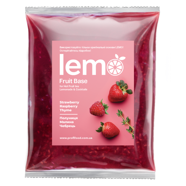 Концентрат для лимонаду та чаю LEMO Полуниця-Малина-Чебрець 1 кг