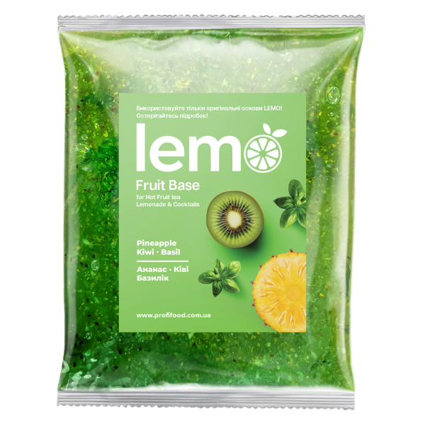 Концентрат для лимонаду та чаю LEMO Ананас-Ківі-Базилік 1 кг