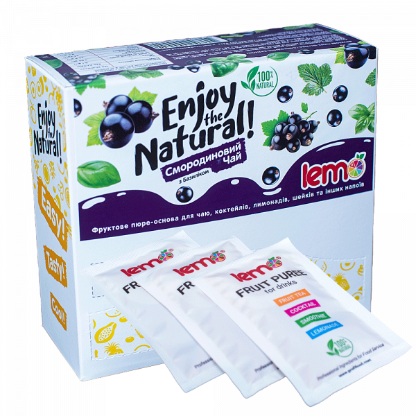 Концентрат для лимонаду та чаю LEMO Чорна смородина-Базилік 45 г