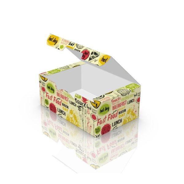 Упаковка картонна снек бокс для їжи МІНІ СВІТЛА 100 шт