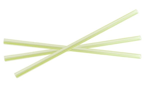 Трубочка прозора Jambissimo з зеленою смугою h=210 мм d=10 мм з PLA 120 шт