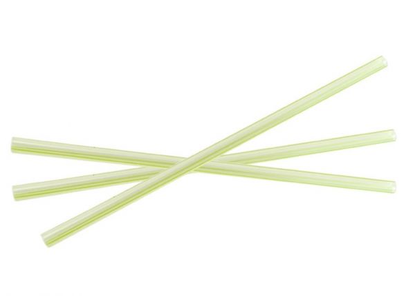 Трубочка прозора Jumbo з зеленою смугою h=210 мм d=7 мм з PLA 300 шт