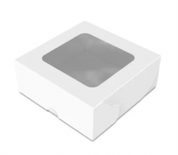 Коробка картонная для суши и сладостей 130*130*50 мм БЕЛАЯ
