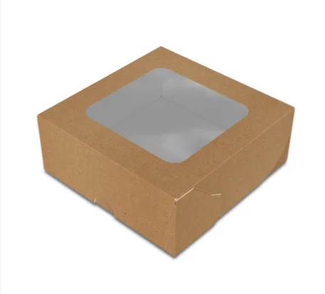 Коробка картонна для суші та солодощів 130*130*50 мм КРАФТ