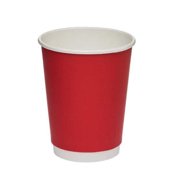 Стакан паперовий двошаровий 400 мл Soft touch RED