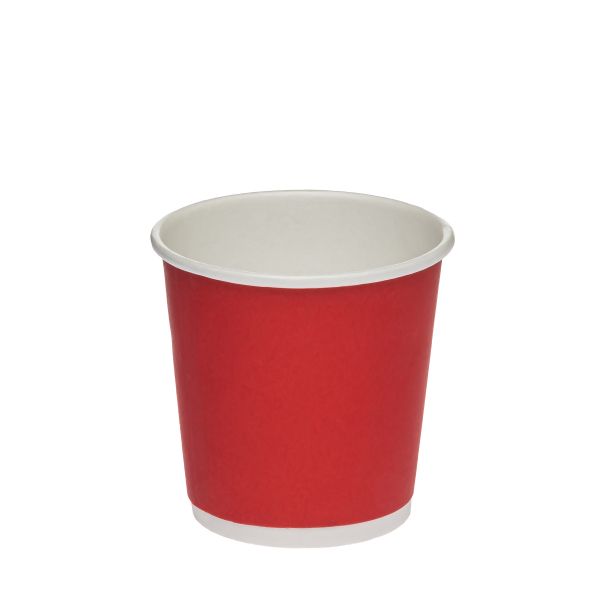 Стакан паперовий двошаровий 110 мл Soft touch RED