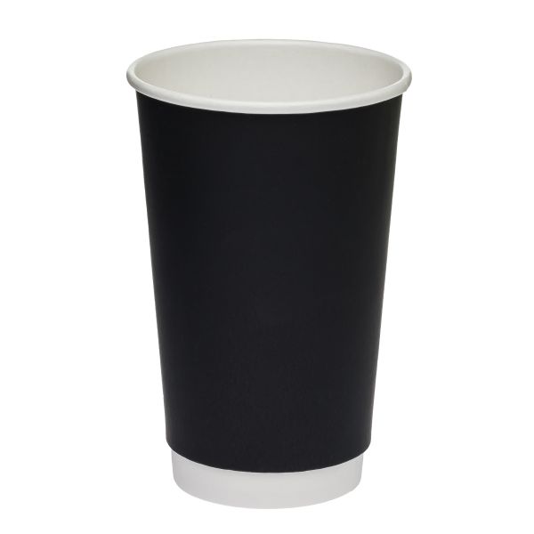 Стакан паперовий двошаровий 500 мл Soft touch BLACK