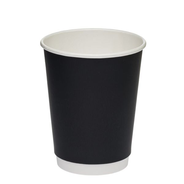 Стакан паперовий двошаровий 400 мл Soft touch BLACK