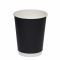 Стакан паперовий двошаровий 400 мл Soft touch BLACK