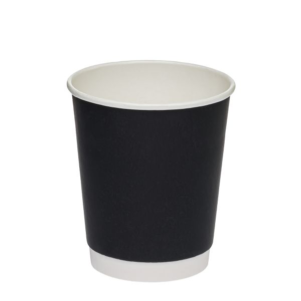 Стакан паперовий двошаровий 270 мл Soft touch BLACK