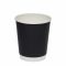 Стакан паперовий двошаровий 270 мл Soft touch BLACK