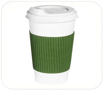 Термочехол клеєний на стакан паперовий 250-340 мл зелений