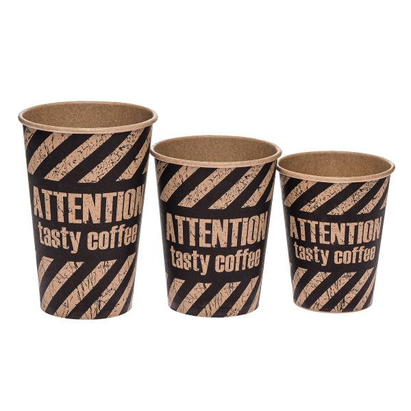Стакан паперовий КРАФТ ATTENTION 250 мл