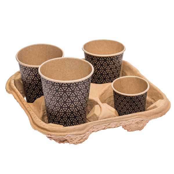 Тримач для 4-х стаканів коричневий PREMIUM