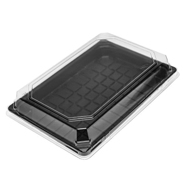 Контейнер з кришкою для суші/солодощів та холодних страв 500+600 мл ЧОРНИЙ