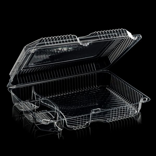 Контейнер з кришкою для суші/солодощів та холодних страв 4 відділення 1065 мл ПРОЗОРИЙ