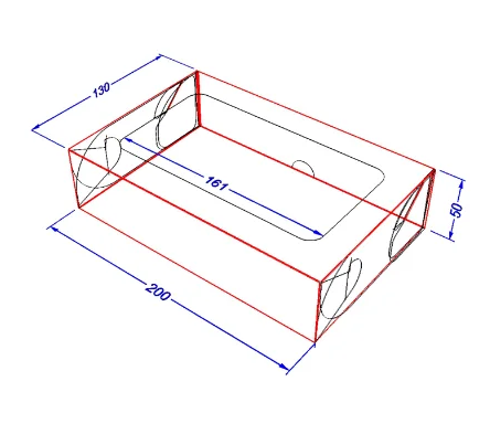 Коробка картонна для суші та солодощів 200*130*50 мм БІЛА