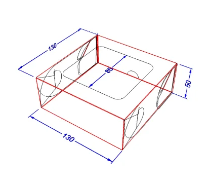 Картонна коробка для суші та солодощів Міді світла