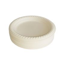 Тарілка одноразова з кукурудзяного крохмалю кругла 18 см 50 шт