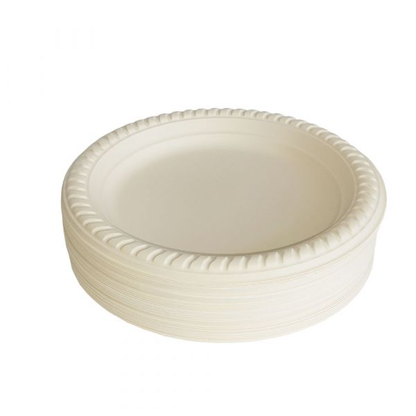 Тарілка одноразова з кукурудзяного крохмалю кругла 18 см 50 шт