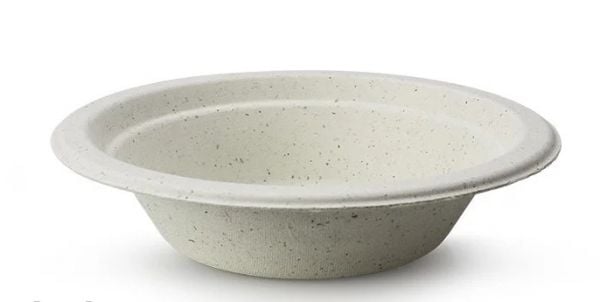 Тарілка паперова БІО глубока 500 мл з пресованого картону біла