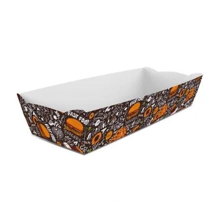 Картонна тарілка Човник МАКСІ ТЕМНА