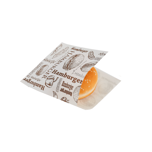 Упаковка паперова для бургерів та гамбургерів куточок 150*125*0 мм 40г/м2 МАЛЮНОК