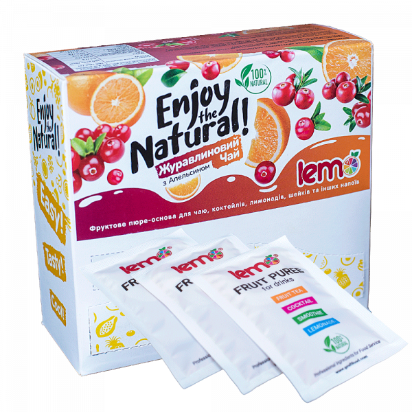 Концентрат для лимонаду та чаю LEMO Журавлина-Апельсин 45 г